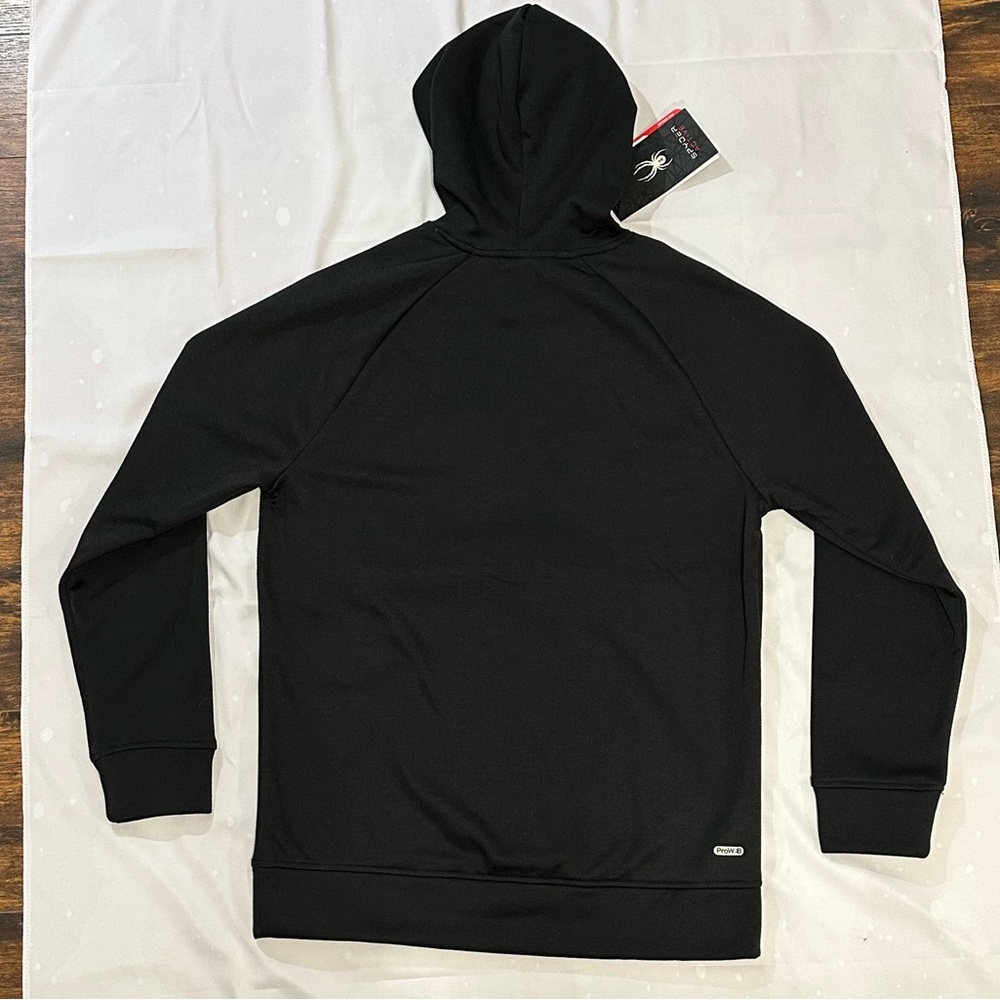 NWT Spyder Black Men's Hoodie with Red Accent - Picture 3 of 6